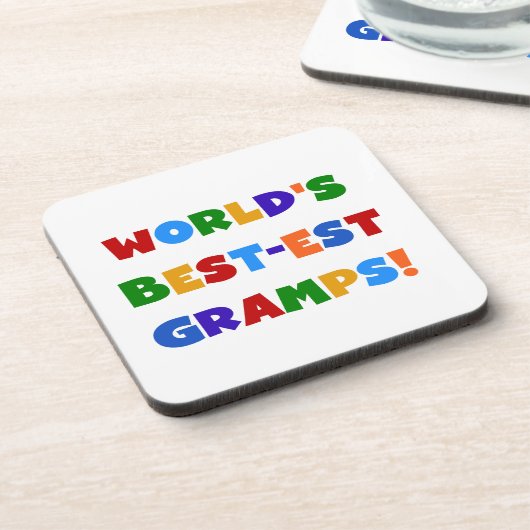 Heldere kleuren 's Werelds beste Gramps Gifts Drankjes Onderzetter (Linkerzijde)