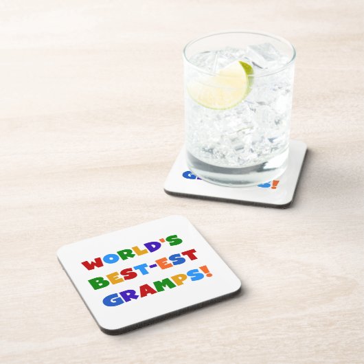 Heldere kleuren 's Werelds beste Gramps Gifts Drankjes Onderzetter (Rechterzijde)