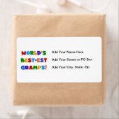 Heldere kleuren 's Werelds beste Gramps Gifts Etiket (Insitu)
