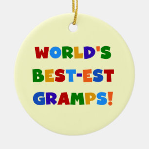 Heldere kleuren 's Werelds beste Gramps Gifts Keramisch Ornament