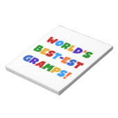 Heldere kleuren 's Werelds beste Gramps Gifts Notitieblok (Linkerzijde)