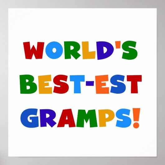 Heldere kleuren 's Werelds beste Gramps Gifts Poster (Voorkant)