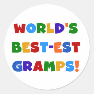 Heldere kleuren 's Werelds beste Gramps Gifts Ronde Sticker