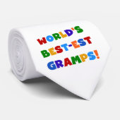 Heldere kleuren 's Werelds beste Gramps Gifts Stropdas (Opgerold)