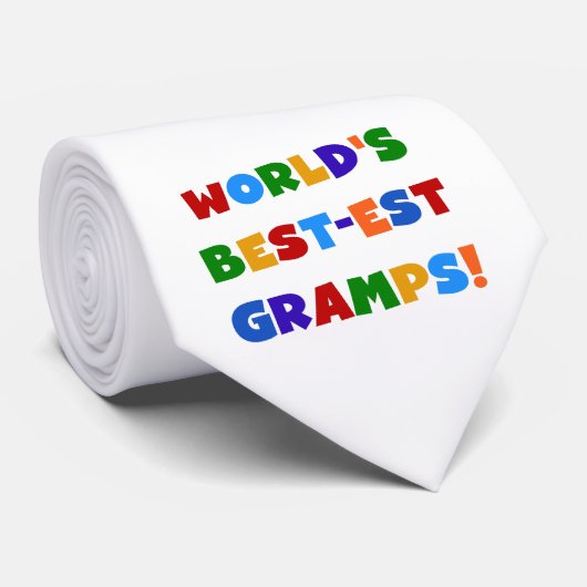 Heldere kleuren 's Werelds beste Gramps Gifts Stropdas (Opgerold)