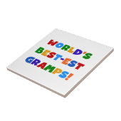 Heldere kleuren 's Werelds beste Gramps Gifts Tegeltje (Zijkant)