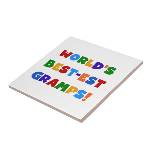 Heldere kleuren 's Werelds beste Gramps Gifts Tegeltje (Zijkant)