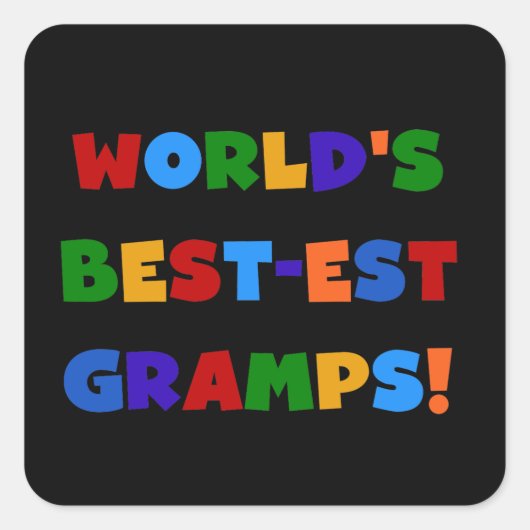 Heldere kleuren 's Werelds beste Gramps Gifts Vierkante Sticker (Voorkant)