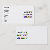 Heldere kleuren 's Werelds beste Gramps Gifts Visitekaartje (Voorkant / Achterkant)