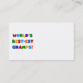 Heldere kleuren 's Werelds beste Gramps Gifts Visitekaartje (Achterkant)