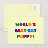 Heldere kleuren 's werelds beste papaver-cadeautje briefkaart (Voorkant / Achterkant)