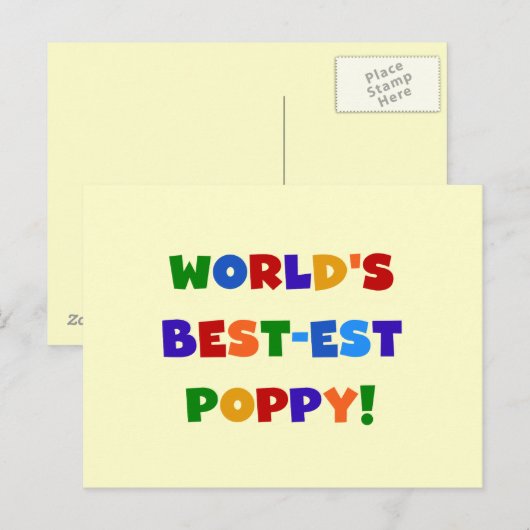 Heldere kleuren 's werelds beste papaver-cadeautje briefkaart (Voorkant / Achterkant)