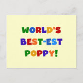 Heldere kleuren 's werelds beste papaver-cadeautje briefkaart (Voorkant)