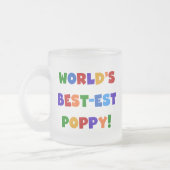 Heldere kleuren 's werelds beste papaver-cadeautje matglas koffiemok (Links)