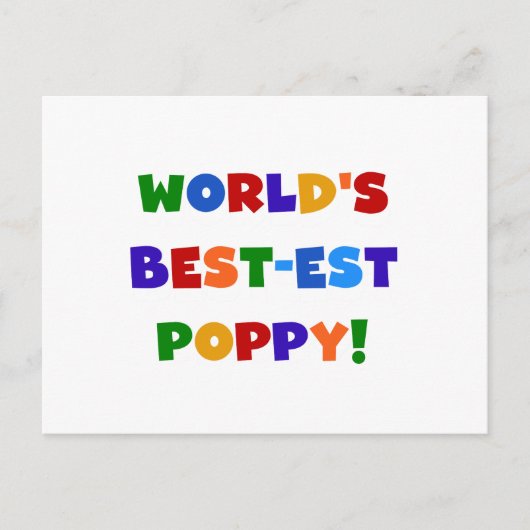 Heldere kleuren 's werelds beste Poppy Gifts Briefkaart (Voorkant)