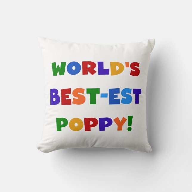 Heldere kleuren 's werelds beste Poppy Gifts Kussen (Voorkant)