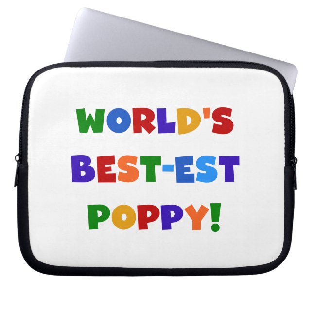 Heldere kleuren 's werelds beste Poppy Gifts Laptop Sleeve (Voorkant)