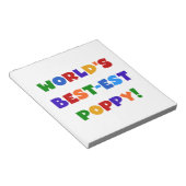 Heldere kleuren 's werelds beste Poppy Gifts Notitieblok (Schuin)