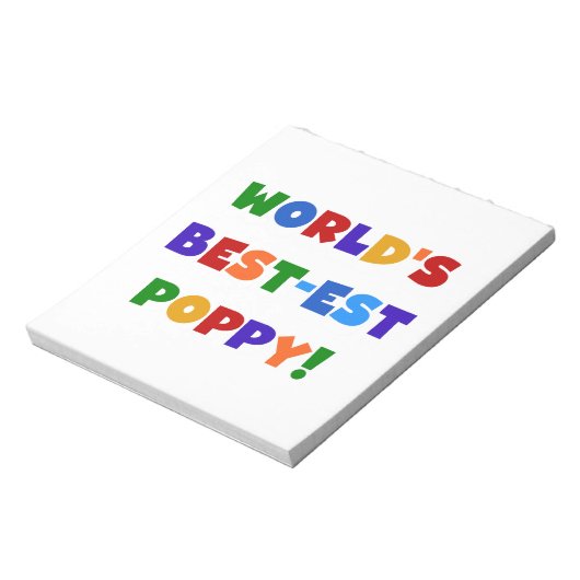 Heldere kleuren 's werelds beste Poppy Gifts Notitieblok (Linkerzijde)