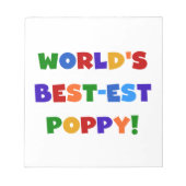 Heldere kleuren 's werelds beste Poppy Gifts Notitieblok (Voorkant)