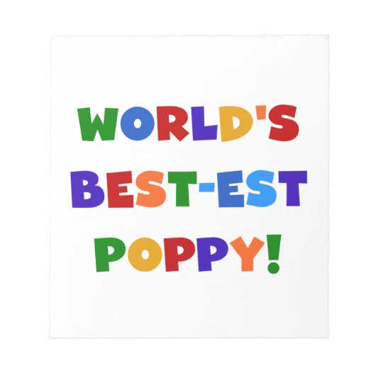 Heldere kleuren 's werelds beste Poppy Gifts Notitieblok (Voorkant)