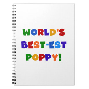Heldere kleuren 's werelds beste Poppy Gifts Notitieboek