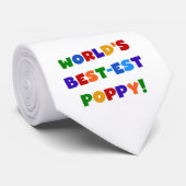 Heldere kleuren 's werelds beste Poppy Gifts Stropdas (Opgerold)