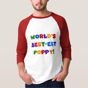 Heldere kleuren 's werelds beste Poppy Gifts T-shirt