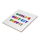 Heldere kleuren 's werelds beste Poppy Gifts Tegeltje (Zijkant)