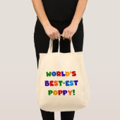 Heldere kleuren 's werelds beste Poppy Gifts Tote Bag (Voorkant (product))