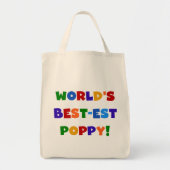 Heldere kleuren 's werelds beste Poppy Gifts Tote Bag (Voorkant)