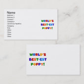 Heldere kleuren 's werelds beste Poppy Gifts Visitekaartje (Voorkant / Achterkant)