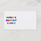 Heldere kleuren 's werelds beste Poppy Gifts Visitekaartje (Achterkant)