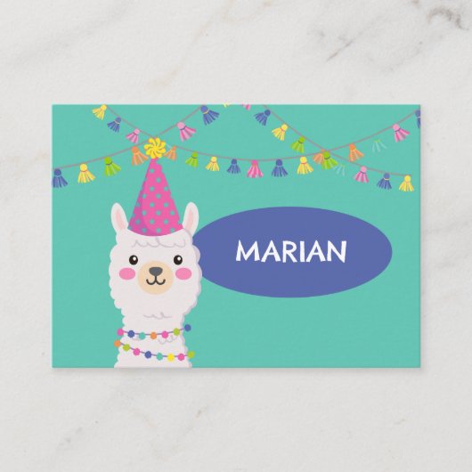 HELDERE KLEUREN SCHATTIGE LLAMA DANK U INFORMATIEKAARTJE (Voorkant)