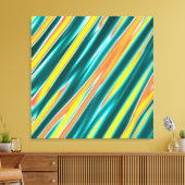 Heldere kleuren Striped Abstract acrylverf Canvas Afdruk (Insitu (Woonkamer))