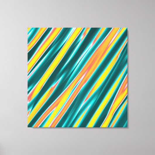 Heldere kleuren Striped Abstract acrylverf Canvas Afdruk (Voorkant)