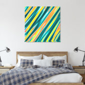 Heldere kleuren Striped Abstract acrylverf Canvas Afdruk (Insitu (Slaapkamer))