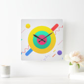 Heldere kleuren van 80s vierkante klok (Huis)