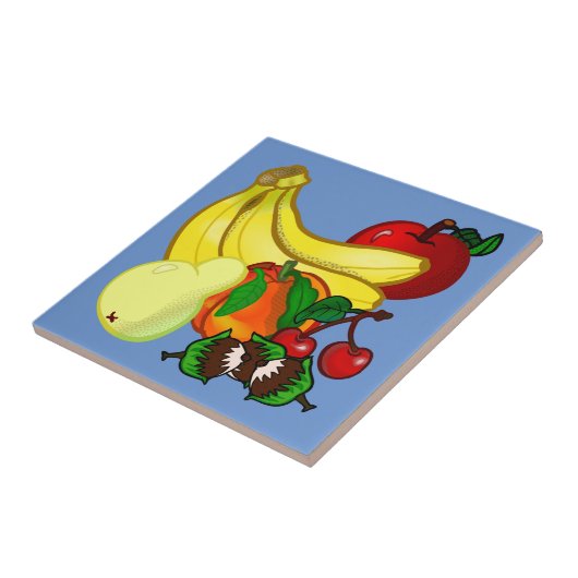Heldere kleuren van Fruit Wonderful Kitchen Tegeltje (Zijkant)