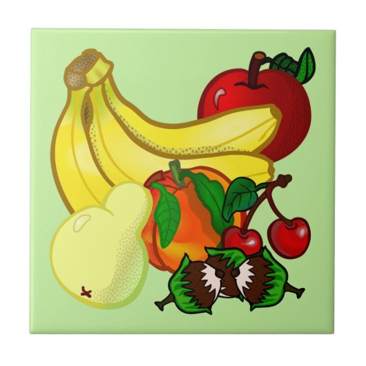 Heldere kleuren van Fruit Wonderful Kitchen Tegeltje (Voorkant)