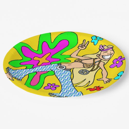 Heldere kleuren voor het onderste kind- en vredest papieren bordje (Gekanteld)