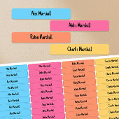 Heldere kleurgecodeerde Kinder waterdichte naamlab Labels