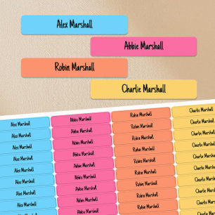 Heldere kleurgecodeerde Kinder waterdichte naamlab Labels