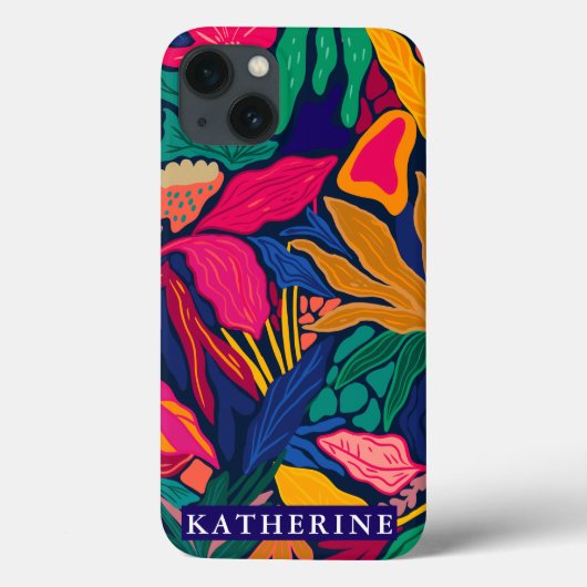 Heldere kleurrijke abstracte bloemen |Trendy girly Case-Mate iPhone Case (Achterkant)