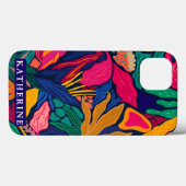Heldere kleurrijke abstracte bloemen |Trendy girly Case-Mate iPhone Case (Achterkant (horizontaal))