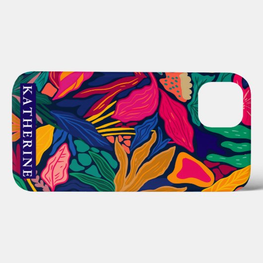 Heldere kleurrijke abstracte bloemen |Trendy girly Case-Mate iPhone Case (Achterkant (horizontaal))