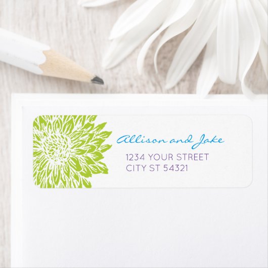 Heldere, kleurrijke Adresetiketten voor bruiloft Etiket (Insitu)