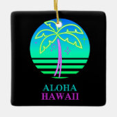 Heldere kleurrijke Artsy Blue Hawaiian Keramisch Ornament (Voorkant)