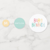 Heldere kleurrijke baby brunch douche decor confetti (Voorkanten)