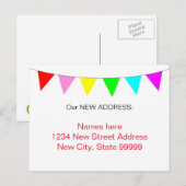 Heldere kleurrijke banner vlaggen Nieuw adres Aankondigingskaart (Voorkant / Achterkant)